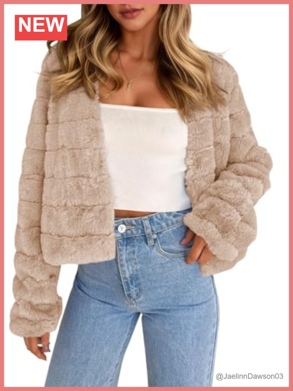 Faux Fur Cropped Jacket Long Sleeve Open Front Fluffy Short Coat